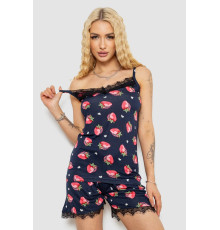 Піжама жіноча з принтом, колір синьо-рожевий, 243R2129