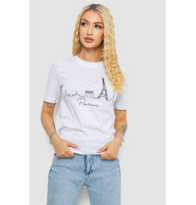 Футболка женская с принтом, цвет белый, 241R132