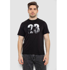 Футболка мужская с принтом, цвет черный, 241R1906