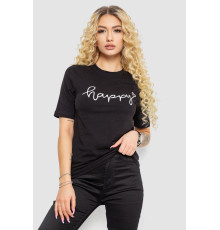 Футболка женская с принтом, цвет черный, 241R126