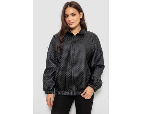 Бомбер женский с принтом, цвет черный, 257R72-1