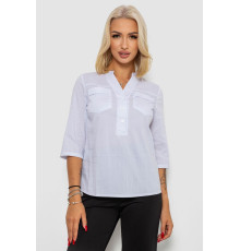 Блуза однотонна, колір білий, 230RP-96-1