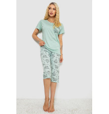 Пижама женская с принтом, цвет мятный, 243R10305 Пижама женская с принтом, цвет мятный, 243R10305