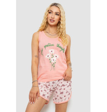 Піжама жіноча з принтом, колір персиковий, 243R2049