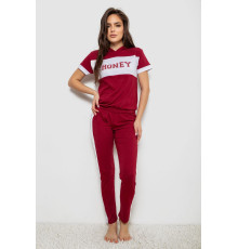 Піжама жіноча, колір бордовий, 243R1488-006 Піжама жіноча, колір бордовий, 243R1488-006