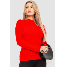 Водолазка жіноча в рубчик, колір червоний, 204R9029