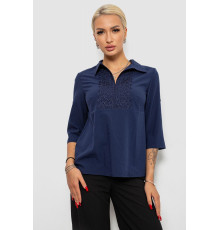 Блуза однотонна, колір синій, 230R70-1 Блуза однотонна, колір синій, 230R70-1