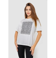 Футболка женская с принтом, цвет молочный, 102R5258