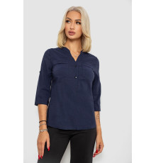 Блуза однотонна, колір синій, 230R96-15