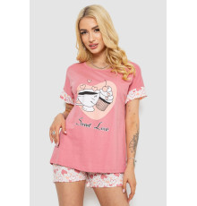 Пижама женская с принтом, цвет пудровый, 243R3046