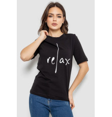 Футболка женская с принтом, цвет черный, 241R1836