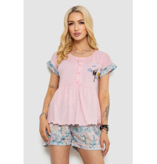 Піжама жіноча з принтом, колір рожевий, 243R6012-P2