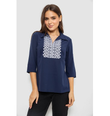 Блуза однотонна, колір синьо-білий, 230R70-1