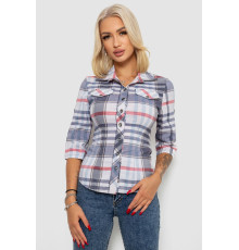 Рубашка женская в клетку, цвет молочно-серый, 230R063