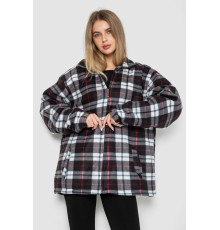 Кофта-рубашка на молнии утепленная, цвет черно-красный, 244R2210