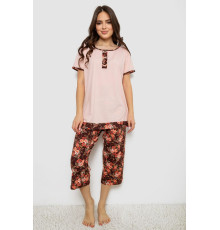 Пижама женская с принтом, цвет персиковый, 243R1602-005
