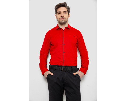 Сорочка чоловіча однотонна з принтом, колір червоний, 186R2025