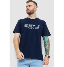 Футболка мужская батал, цвет темно-синий, 208R014