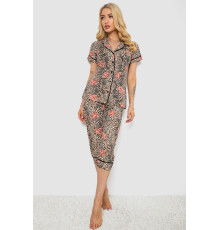 Пижама женская с принтом, цвет бежевый, 243R19012