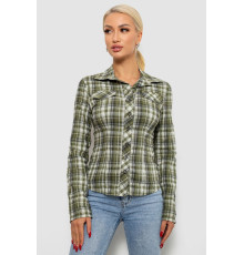 Сорочка жіноча в клітку, колір хакі, 230R064-1