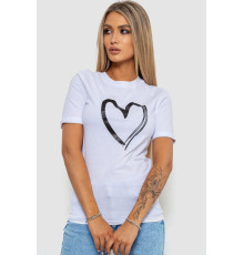 Футболка женская с принтом, цвет белый, 238R01623