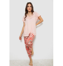 Пижама женская с принтом, цвет персиковый, 243R1600-003 Пижама женская с принтом, цвет персиковый, 243R1600-003