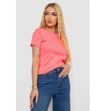 Футболка женская в рубчик, цвет розовый, 238R123-2