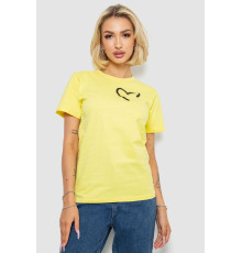 Футболка женская с принтом, цвет желтый, 238R57384-1