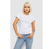 Футболка женская однотонная, цвет белый, 129R8900