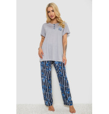 Пижама женская с принтом, цвет серый, 243R5886 Пижама женская с принтом, цвет серый, 243R5886