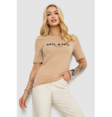 Футболка женская с принтом, цвет бежевый, 241R134