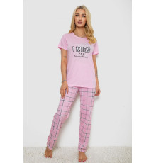 Піжама жіноча з принтом, колір рожевий, 243R10290