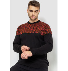 Свитер мужской, цвет черно-терракотовый, 161R898