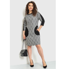 Платье классическое, цвет черно-белый, 183R701 Платье классическое, цвет черно-белый, 183R701