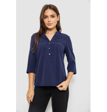 Блуза однотонна, колір синій, 230R96-1