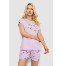 Піжама жіноча з принтом, колір бузковий, 243R2108