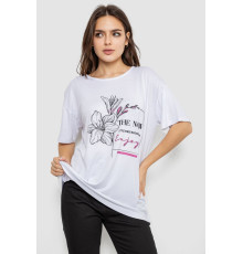 Футболка женская с принтом, цвет белый, 244R605