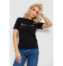Футболка женская с принтом, цвет черный, 238R57561