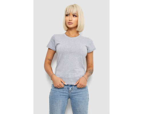 Футболка жіноча однотонна, колір сірий, 129R8900