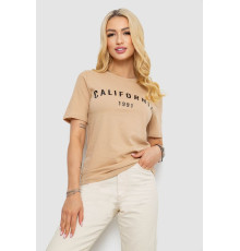 Футболка жіноча з принтом 241R130, колір бежевий, 241R131 Футболка жіноча з принтом 241R130, колір бежевий, 241R131