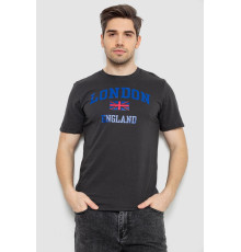 Футболка мужская с принтом, цвет темно-серый, 241R1909