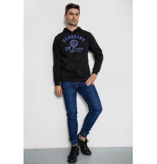 Худі чоловічий на флісі з капюшоном, колір чорний, 244R2197 Худі чоловічий на флісі з капюшоном, колір чорний, 244R2197