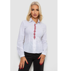 Блуза класична з вишивкою, колір білий, 230R03-2
