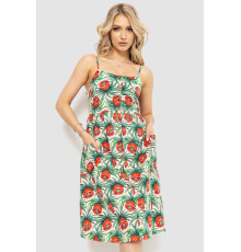 Сарафан жен.ский с цветочным принтом, цвет красно-зеленый, 221R1932