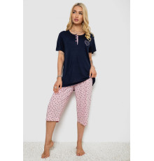 Піжама жіноча з принтом, колір синій, 243R7028
