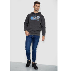 Худі чоловічий на флісі з капюшоном, колір темно-сірий, 244R2196 Худі чоловічий на флісі з капюшоном, колір темно-сірий, 244R2196