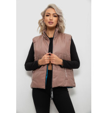 Жилет жіночий демісезонний екошкіра, колір коричневий, 257R98-1