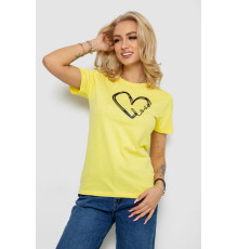 Футболка женская с принтом, цвет желтый, 238R558