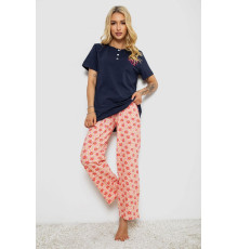 Піжама жіноча з принтом, колір синій, 243R10362 Піжама жіноча з принтом, колір синій, 243R10362