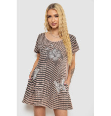 Туніка жіноча з принтом, колір бежево-чорний, 238RBD378 Туніка жіноча з принтом, колір бежево-чорний, 238RBD378
